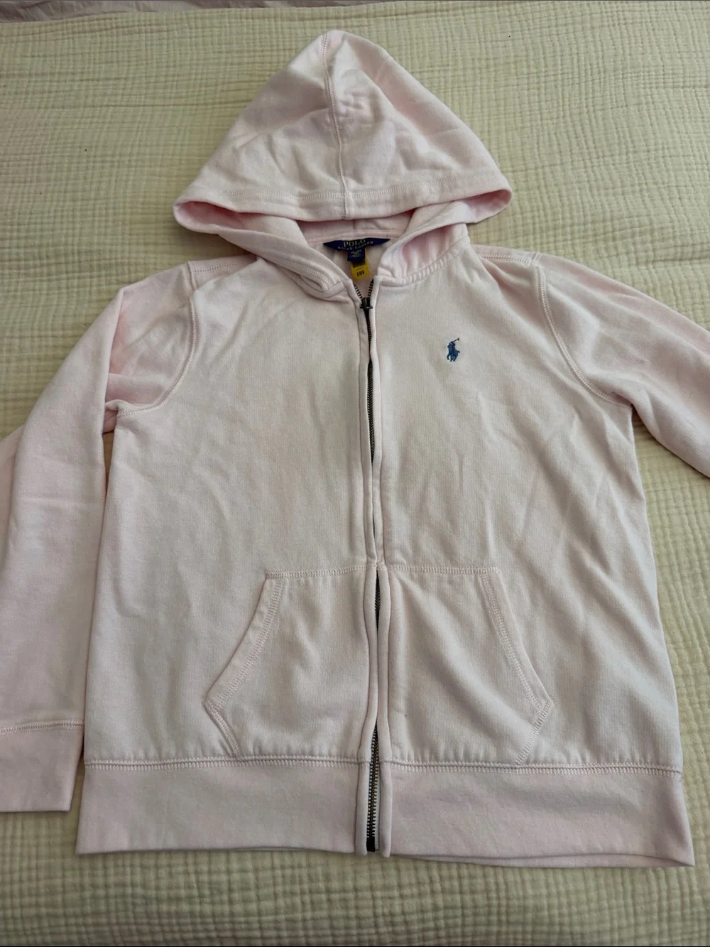 Ralph Lauren Girls Pale Pink Zip Hoodie & Long Sleeve Tee Set